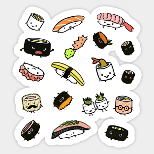 Kawaii Sushi Characters Sticker